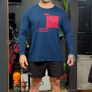 Golden Aesthetics Long Sleeve Graphic Tee | Blue | XL